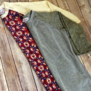 Set of two XS LuLaRoe Randy Baseball Raglans